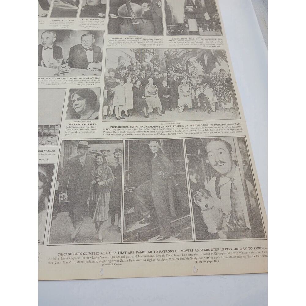 1931 Newspaper Janet Gaynor Joan Marsh Adolphe Menjou Air Mail Without Stopping